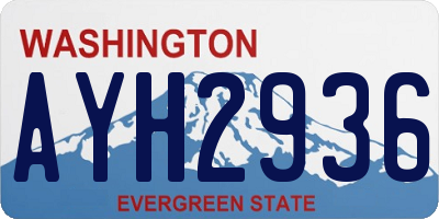 WA license plate AYH2936
