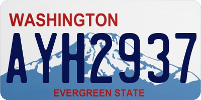WA license plate AYH2937
