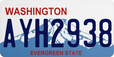 WA license plate AYH2938