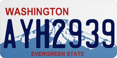 WA license plate AYH2939