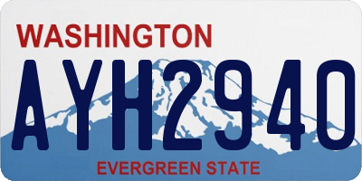 WA license plate AYH2940