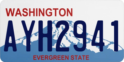 WA license plate AYH2941