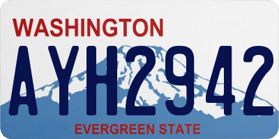 WA license plate AYH2942