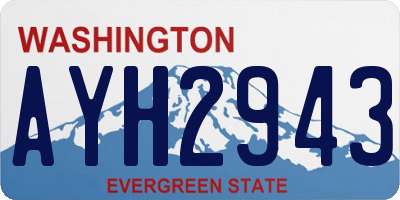 WA license plate AYH2943