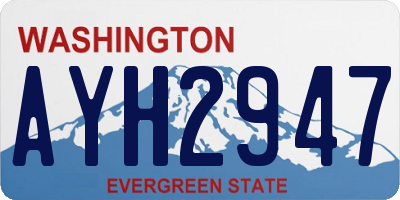 WA license plate AYH2947