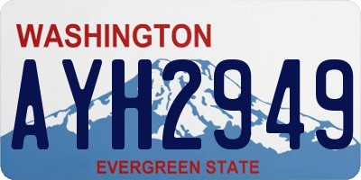 WA license plate AYH2949