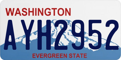 WA license plate AYH2952