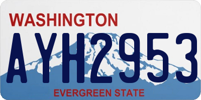 WA license plate AYH2953