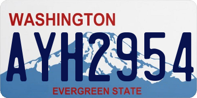WA license plate AYH2954