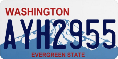WA license plate AYH2955