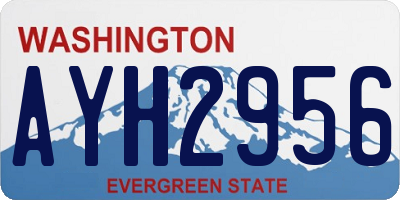 WA license plate AYH2956