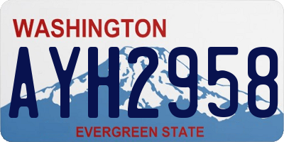 WA license plate AYH2958