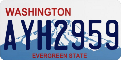WA license plate AYH2959