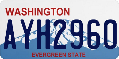 WA license plate AYH2960