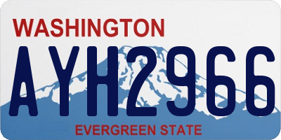 WA license plate AYH2966