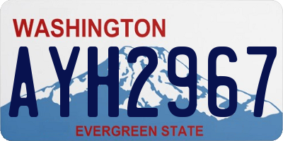 WA license plate AYH2967
