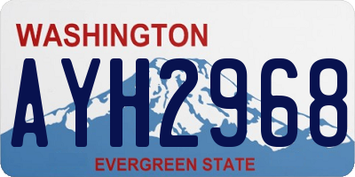 WA license plate AYH2968