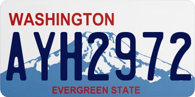 WA license plate AYH2972