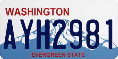 WA license plate AYH2981