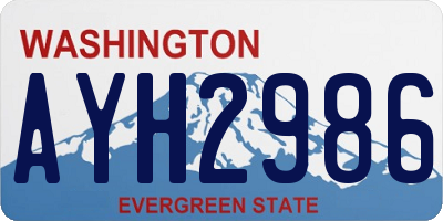 WA license plate AYH2986