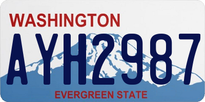 WA license plate AYH2987