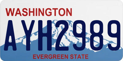 WA license plate AYH2989