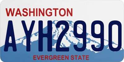 WA license plate AYH2990