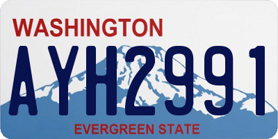 WA license plate AYH2991