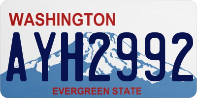 WA license plate AYH2992