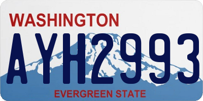 WA license plate AYH2993