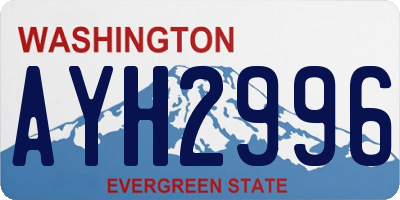 WA license plate AYH2996