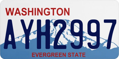 WA license plate AYH2997