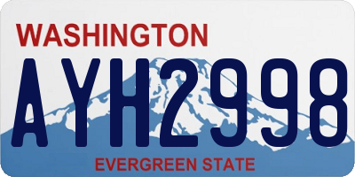 WA license plate AYH2998