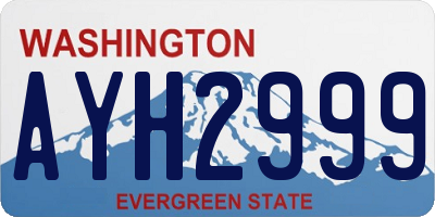 WA license plate AYH2999