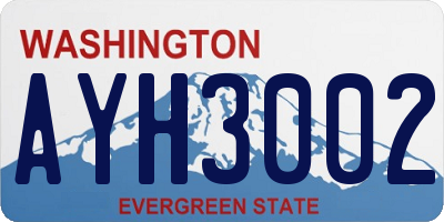 WA license plate AYH3002
