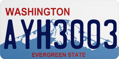WA license plate AYH3003