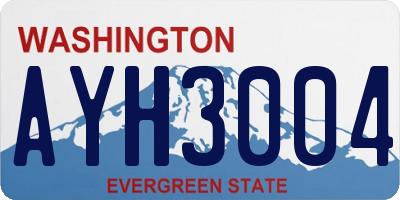 WA license plate AYH3004