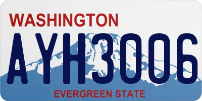 WA license plate AYH3006