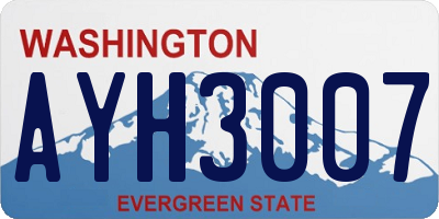 WA license plate AYH3007