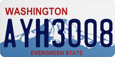 WA license plate AYH3008
