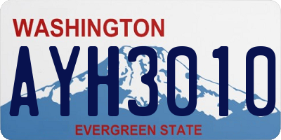 WA license plate AYH3010