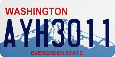 WA license plate AYH3011