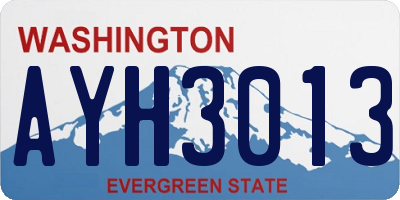 WA license plate AYH3013