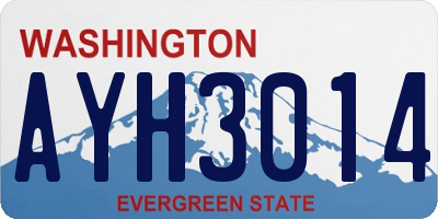 WA license plate AYH3014