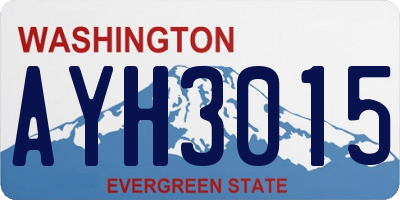 WA license plate AYH3015