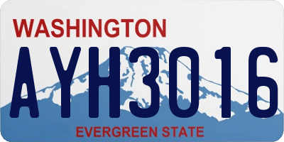 WA license plate AYH3016