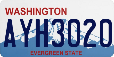 WA license plate AYH3020