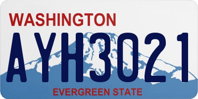 WA license plate AYH3021