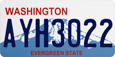 WA license plate AYH3022