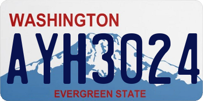 WA license plate AYH3024